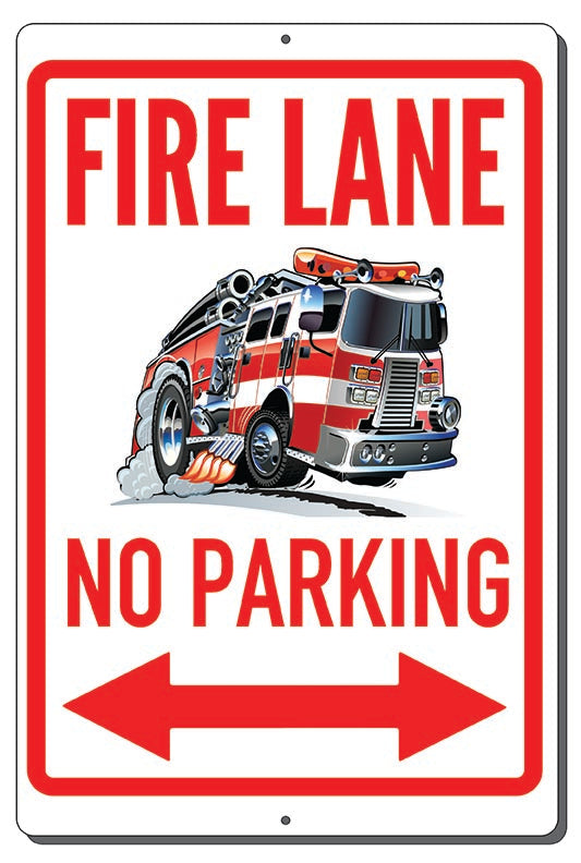 FIRE LANE TRUCK NO PARKING METAL SIGN